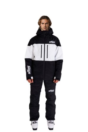 Giacca sci uomo Slope Soul Axis bianca nera frontale